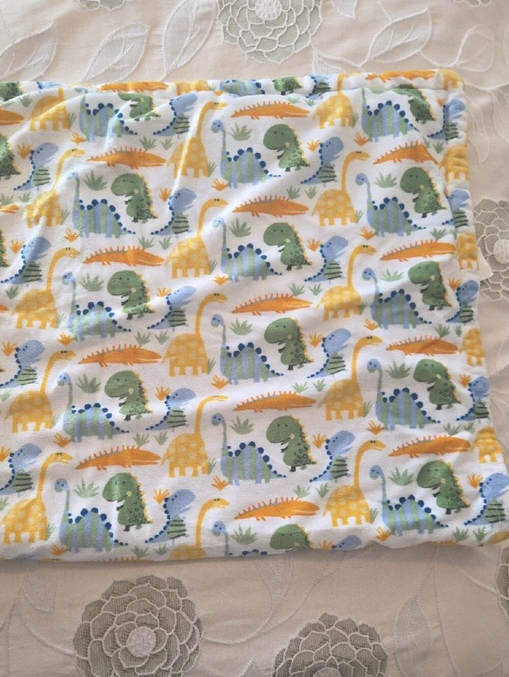 Baby Neck Support Pillow and Blanket Set - Yellow, Green, Blue Dino Print